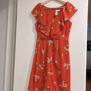 Orange floral dress